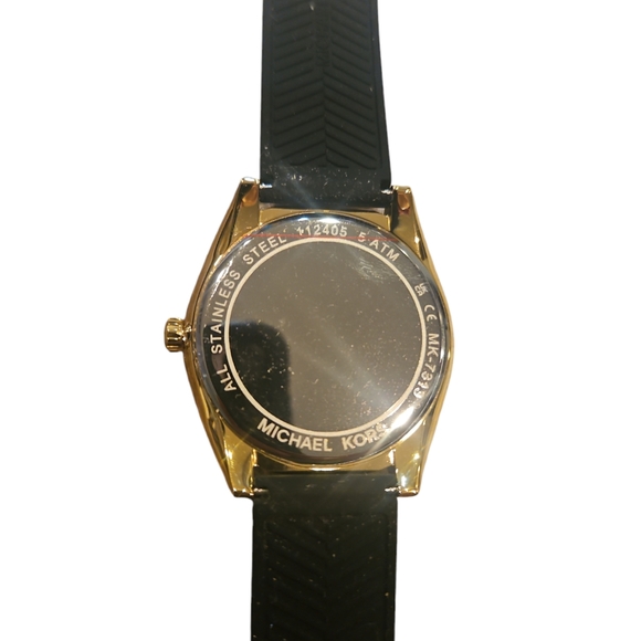 Michael Kors Women New Janelle Jan Black and Gold Watch MK 7313 in Box - Picture 7 of 9